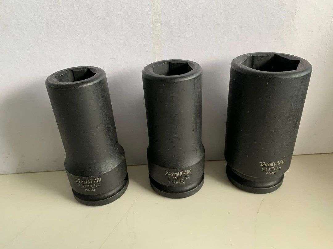 Lotus Socket Wrench Set (Category: Construction Tools & Equipment) located in Paranaque City. Submitted by lusub.trading (Listing ID 1430441329, Image 1). Description: LOTUS Deep Socket 3/4 Drive 6 Points HEAVY DUTY LOTUS Deep Socket 3/4 Drive 36mm 6 Points - 399 ‎LOTUS Deep Socket 3/4 Drive 32mm 6 Points - 279 ‎ ‎LOTUS Deep Socket 3/4 Drive 24mm 6 Points - 239 ‎ ‎LOTUS Deep Socket 3/4 Drive 22mm 6 Points - 239 ‎.