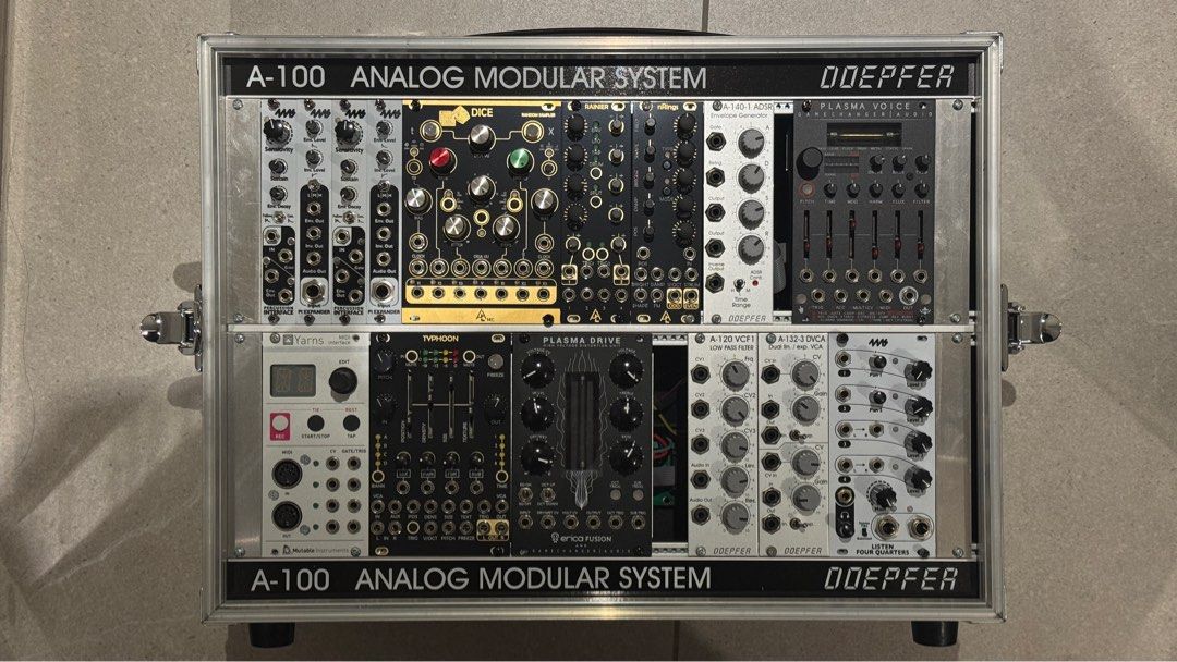 Modular Synth modules （分類：其他音響配件及設備）位於 Hong Kong。 由 dorian001 提交（商品編號 1430487221，圖片 2）。簡介： Doepfer – A-100P6 Suitcase 2 x 3 U with PSU3 $3000 (without cover) 4ms – Percussion Interface + Expander $1000 4ms – Listen Four Quarters $1300 After Later Audio – Dice $1700 - SOLD After Later Audio – Rainer $1200 After Later Audio – nRings$1200 - SOLD After Later Audio – Typhoon $1600 - SOLD Gamer Changer Audio – Plasma Voice $3000 Gamer Changer Audio – P