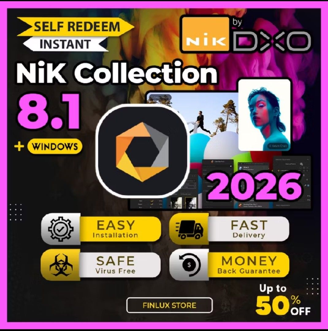 Nik Collection by DxO v8.1 Latest 2026 Lifetime For Windows (64-Bit) (Category: Software) located in Singapore. Submitted by software_world (Listing ID 1428644831, Image 1). Description: Nik Collection , the name of a well-known and widely used plugin collection for PS software that is a product of the DxO group. Using the features in this collection you will be able to create fantastic images. You will no longer have to spend a lot of time makin