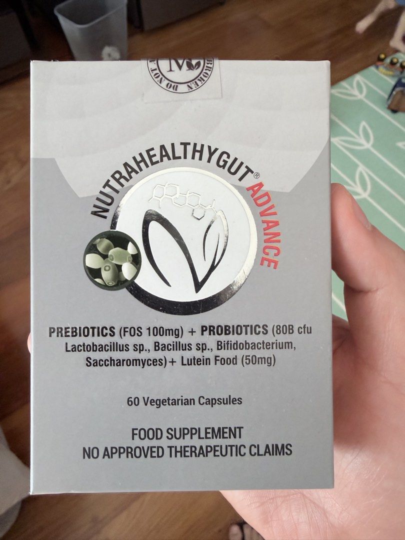 NutraHealthyGut Advance Probiotics (Category: Other Food & Drinks) located in Makati City. Submitted by ksl0588 (Listing ID 1430521581, Image 1). Description: NUTRAHEALTHYGUT ADVANCE PREBIOTICS + PROBIOTICS 60 CAPSULES PER BOX EXPIRY 02/17/27 RFS: Bought too much.