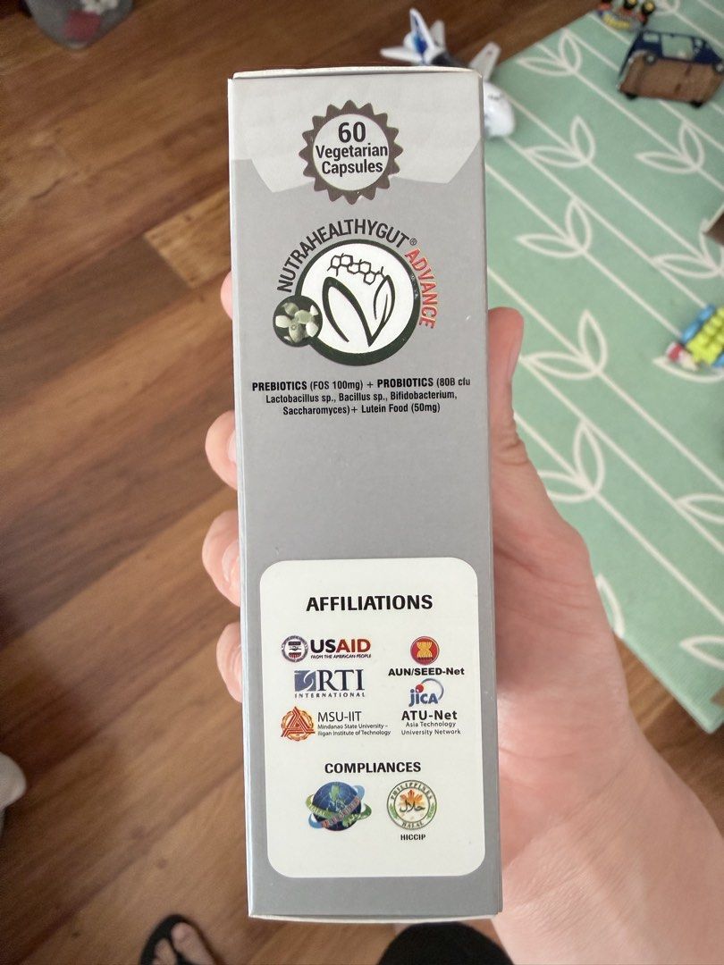 NutraHealthyGut Advance Probiotics (Category: Other Food & Drinks) located in Makati City. Submitted by ksl0588 (Listing ID 1430521581, Image 3). Description: NUTRAHEALTHYGUT ADVANCE PREBIOTICS + PROBIOTICS 60 CAPSULES PER BOX EXPIRY 02/17/27 RFS: Bought too much.
