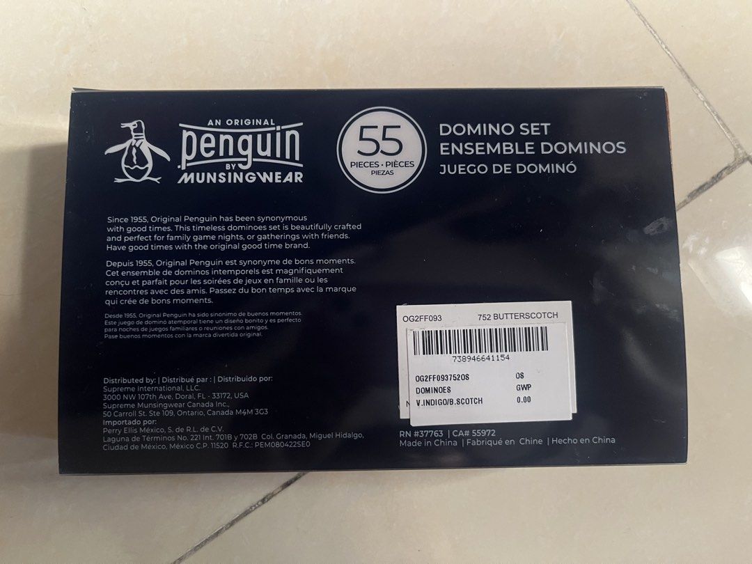Penguin Domino Set (Category: Board Games & Puzzles) located in Manila. Submitted by mstenj (Listing ID 1430510759, Image 2). Description: - Penguin domino set (55 pieces) - Classic domino game - Brand new, in original packaging - Perfect for family and friends - Enjoy endless gameplay!.