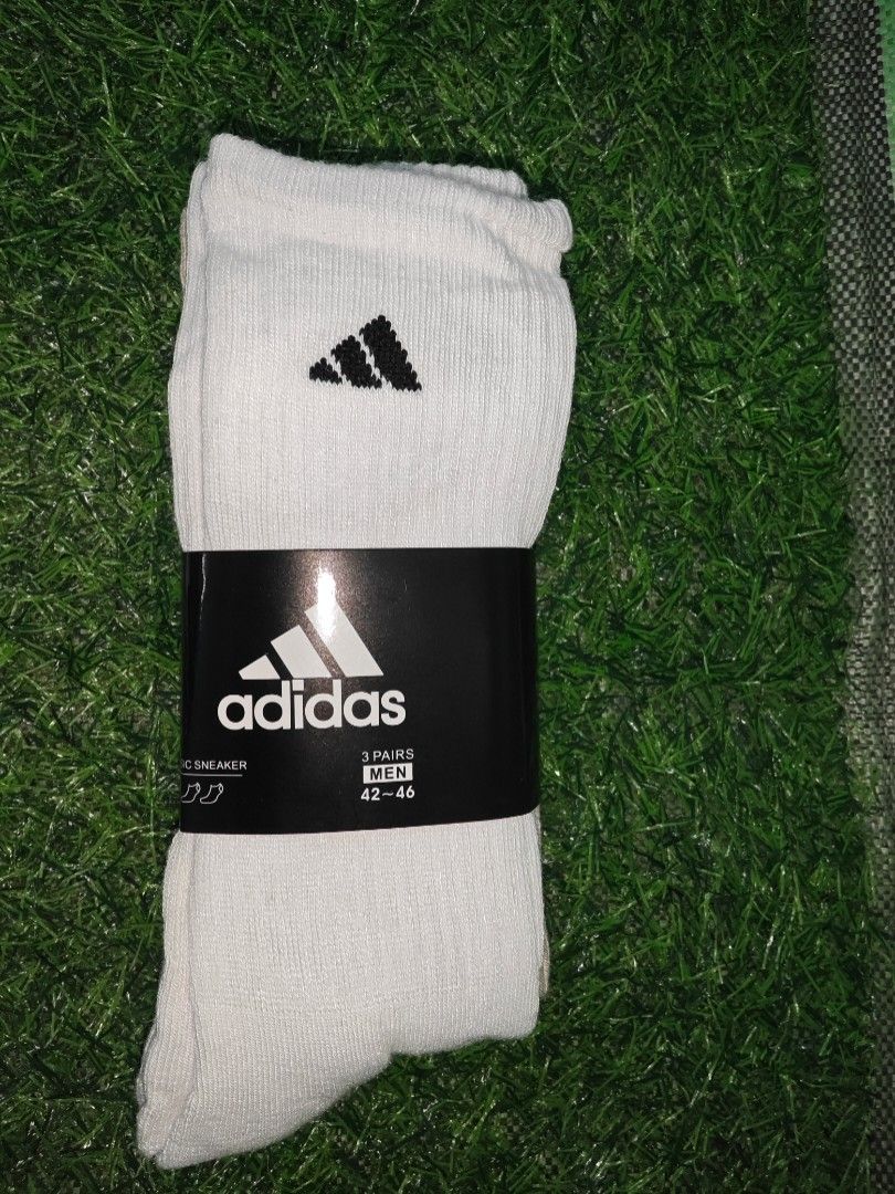 Puma and Adidas Socks (Category: Socks) located in Caloocan City. Submitted by hazelleeno29786 (Listing ID 1430447970, Image 3). Description: Socks from Puma and Adidas. Available in various colors and styles. Some are crew socks, and some are low-cut sneaker socks. Adidas socks come in packs of three pairs. Sizes available are 42-46 and 39-46. Perfect for everyday wear or sports activities..