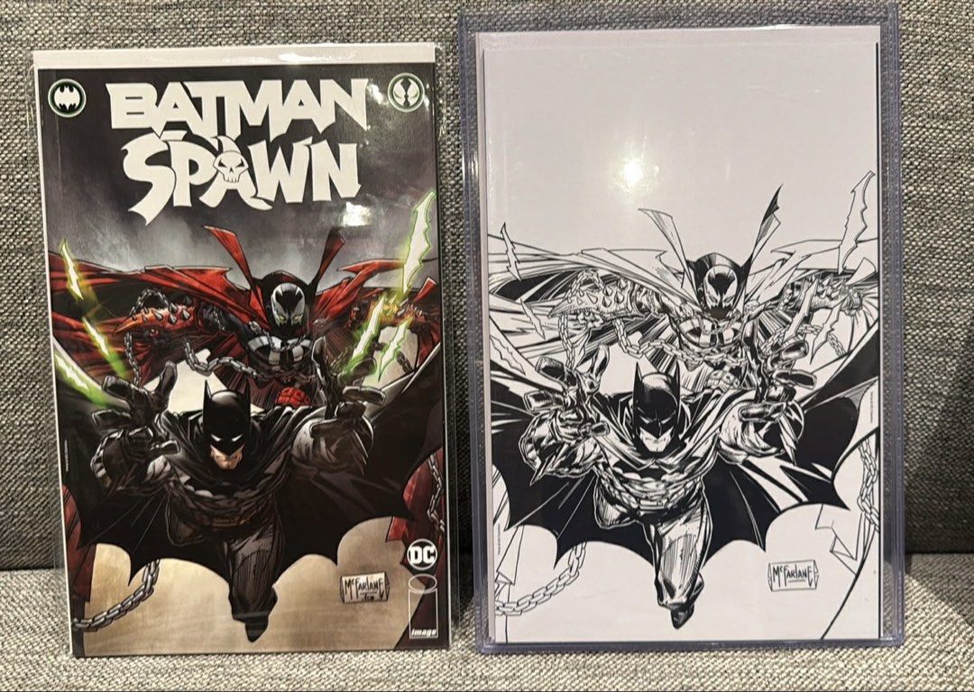 RARE Mcfarlane 1:250 Variant Batman Spawn Comic (Category: Comics & Manga) located in Quezon City. Submitted by abubut.atbp (Listing ID 1430485922, Image 1). Description: NM to M condition 1:250 variant Toploader included Pickup location: Valleygolf Antipolo.