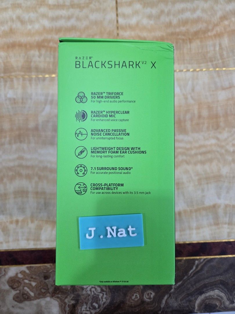 Razer BlackShark V2 X Multi-Platform Headset (Category: Headphones & Headsets) located in Manila. Submitted by cleverturtle_e296d1 (Listing ID 1430499483, Image 2). Description: New Sealed.