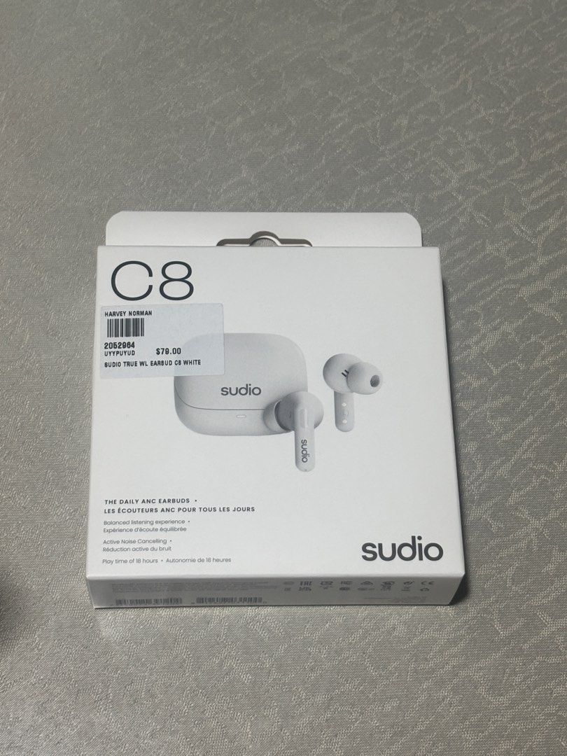 Sudio C8 True Wireless Earbuds - White