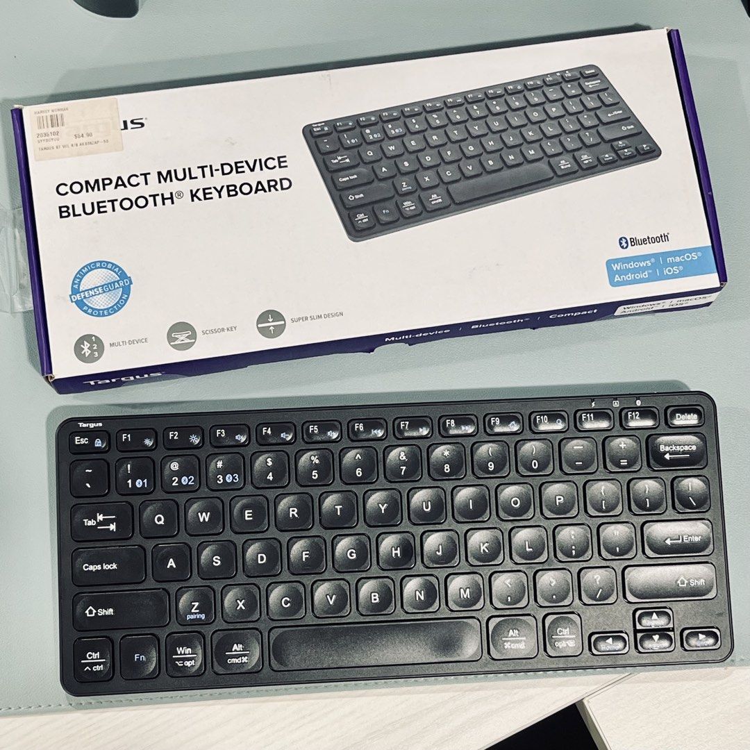 Targus AKB862 Compact Multi-Device Bluetooth Antimicrobial Keyboard445935398484060160