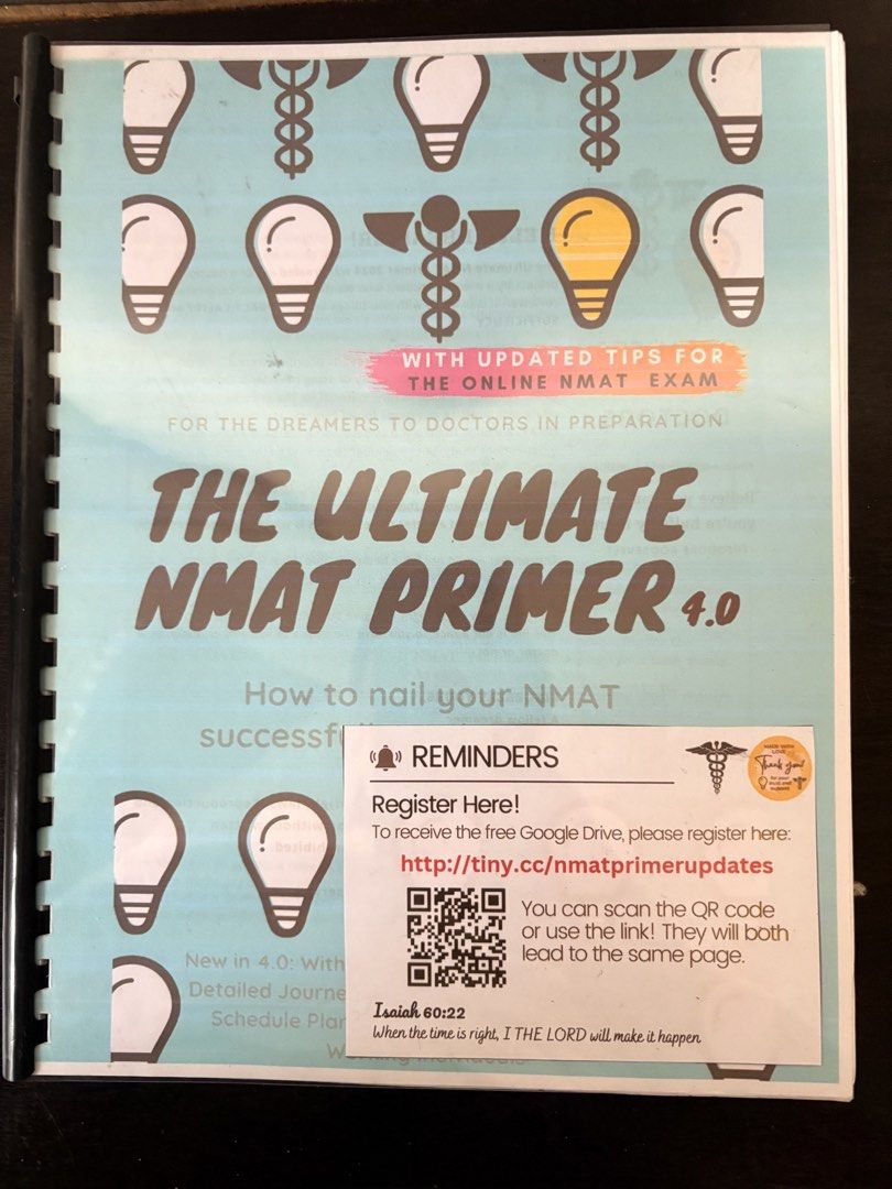 The Ultimate NMAT Primer 4.0 (Category: Textbooks) located in Manila. Submitted by msmozza (Listing ID 1430518343, Image 3). Description: [Steal] Very effective reviewers for self study. 2 NMAT reviewers for 700php. Clean reviewers — no annotations. ++MCAT reviewer freebie .
