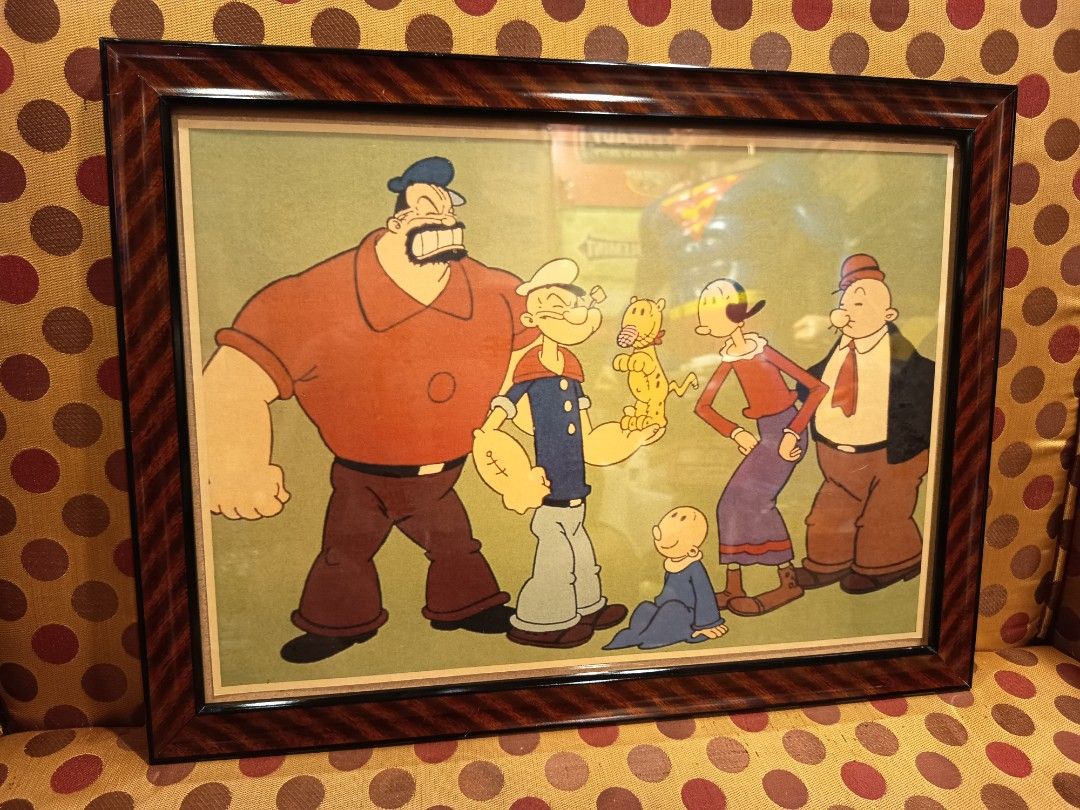 Vintage Retro Popeye Framed Poster Artwork #3 (Category: Vintage Collectibles) located in Makati City. Submitted by taditzantiqueandvintagestore (Listing ID 1430540194, Image 2). Description: Vintage Retro Popeye Framed Poster Artwork #3 • Wooden & Glass Frame • 19" inches by 14" inches • Great Addition to your ManCave or GameRoom 880.00 pesos Each only Text or Call : ZeroNine22..Five33TwoThree45.. Makati Area :.