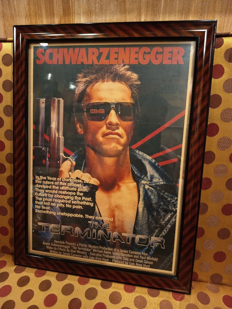 Vintage Retro The Terminator Framed Poster Artwork (Category: Vintage Collectibles) located in Makati City. Submitted by taditzantiqueandvintagestore (Listing ID 1430515201, Image 3). Description: Vintage Retro The Terminator Framed Poster Artwork • Wooden & Glass Frame • 19" inches by 14" inches • Great Addition to your ManCave or GameRoom 880.00 pesos Each only Text or Call : ZeroNine22..Five33TwoThree45.. Makati Area : .