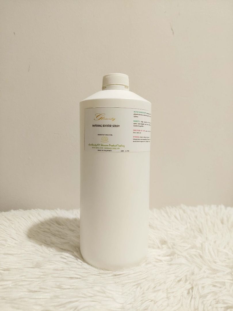 Whitening Booster Serum 1 Liter (Category: Face Care) located in Pasig City. Submitted by spabulouzzaesthetic (Listing ID 1430501317, Image 1). Description: ARE YOU LOOKING FOR DIRECT MANUFACTURER/WHOLESALER OF SKINCARE PRODUCTS? We offer face, body, and foot products, as well as spa and clinic consumables—perfect for rebranding. All products are FDA notified. Our range includes: Creams, Toners, Masks, Scrubs, Lotions, Serums, Soaps, Oils, and Se
