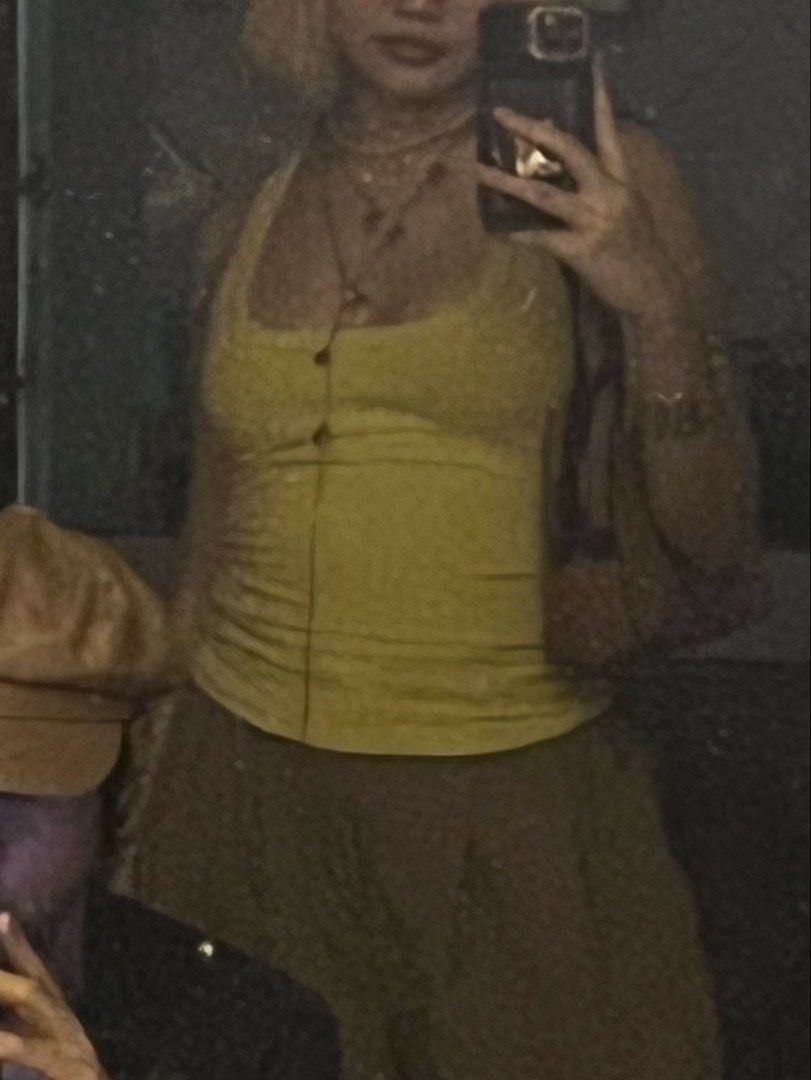 Yellow Ribbed Tank Top (Category: Sleeveless) located in Manila. Submitted by ekses (Listing ID 1430514966, Image 2). Description: - stretchy — best fits XS-S - thick material.