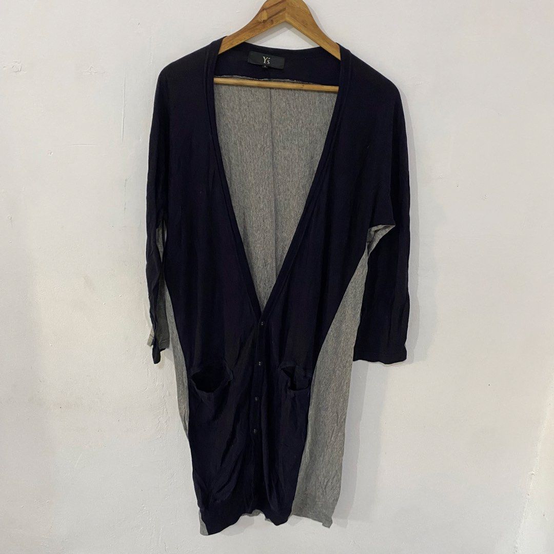 Ys - Yohji Yamamoto - Cardigan Dress (Category: Dresses) located in Las Pinas. Submitted by declutter_thing69 (Listing ID 1430527658, Image 1). Description: Ys - Yohji Yamamoto - Cardigan Dress Size : 2 - MEDIUM FLAT MEASUREMENTS Width : 20 inches length : 40 inches Shoulder to Sleeve : 25 inches 9/10 CONDITION 2 Tone 2 pouch Made in Japan .