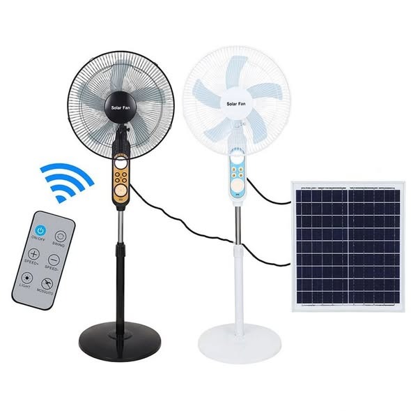 16inch Rechargeable Solar Standing Fan With Solar Panel Stand Plastic ...