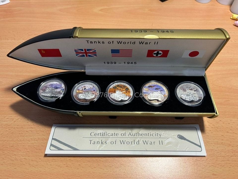 2008y Liberia Tanks of World War II Premium Silver Proof Coin Set ...