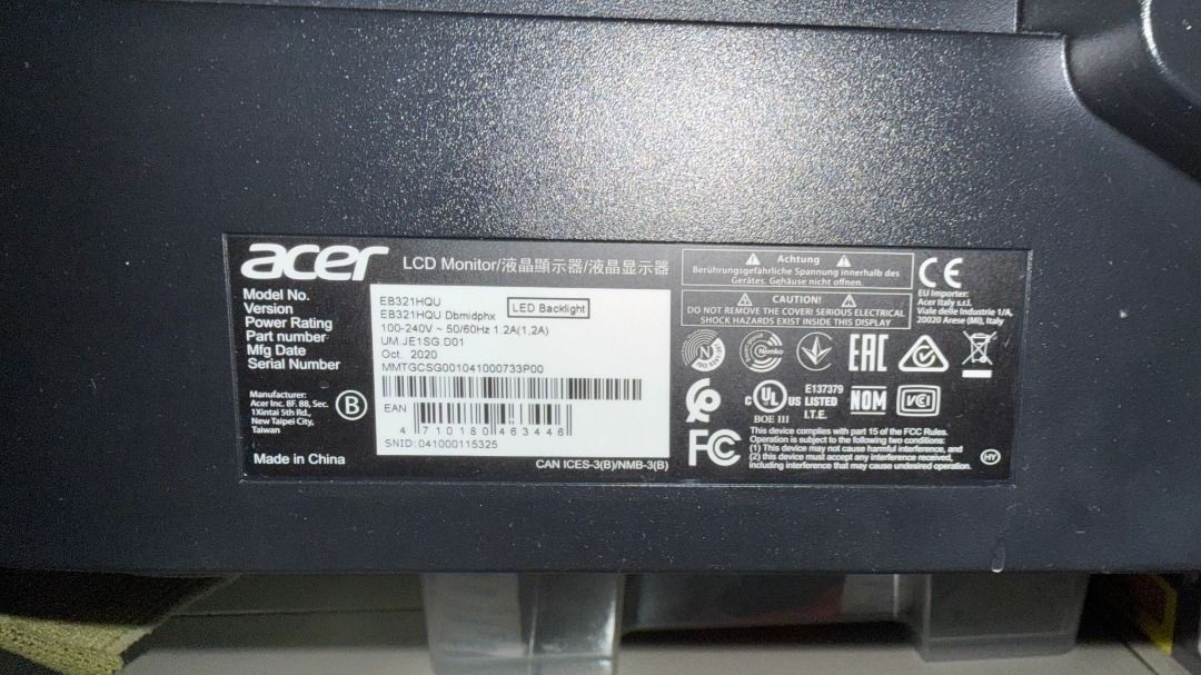 Acer EB321HQU Dbmidphx 31.5 inch448749556446023681