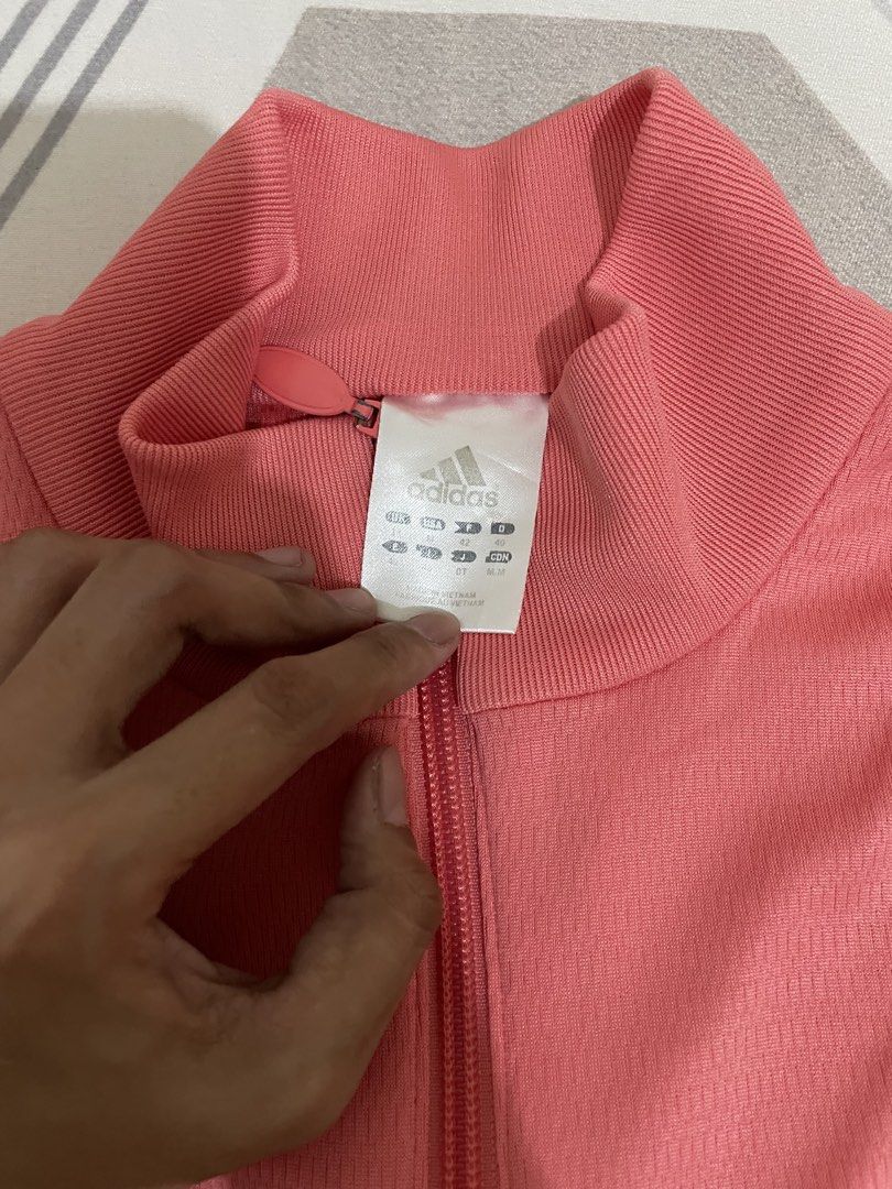 Adidas Pink Track Jacket (Category: Coats, Jackets and Outerwear) located in Tanza. Submitted by declutchedd_dd (Listing ID 1430716754, Image 3). Description: rfs: decluttering - no issue - color rate 10/10 - used once only (stocked in closet) -Original adidas (complete tags, etiketa) .