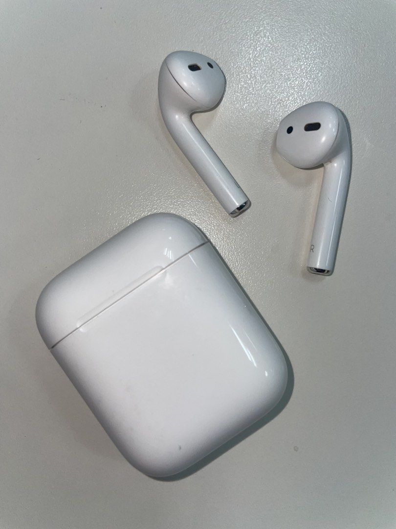 AirPods (2nd generation) (Category: Earphones) located in Marikina City. Submitted by declutter_2026 (Listing ID 1430684069, Image 1). Description: No issue except for minimal scratches or hairlines With box Purchase 2023 but didnt use much.