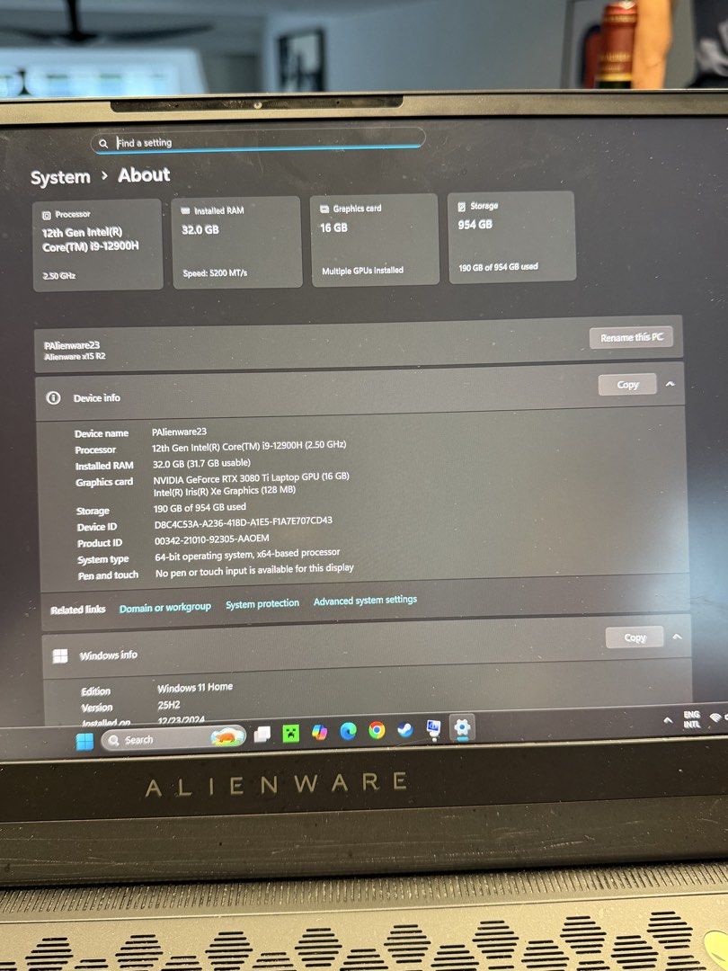 Alienware x15 R5 Gaming Laptop420567157950402563