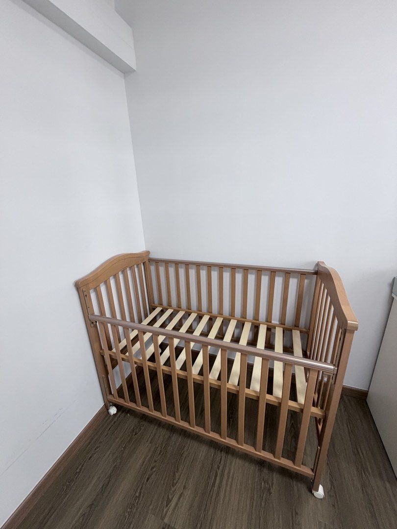 BabyLove Basic Cot (Category: Cots & Cribs) located in Singapore. Submitted by chris.lim. (Listing ID 1430601995, Image 1). Description: Selling babylove babycot frame Mattress not included, Never slept in as our 1 year old prefers co sleeping on our bed. Side rails can be slid up and down. Bed can be lowered Bought for 388 during mummy fair. SelfCollect at 822446.