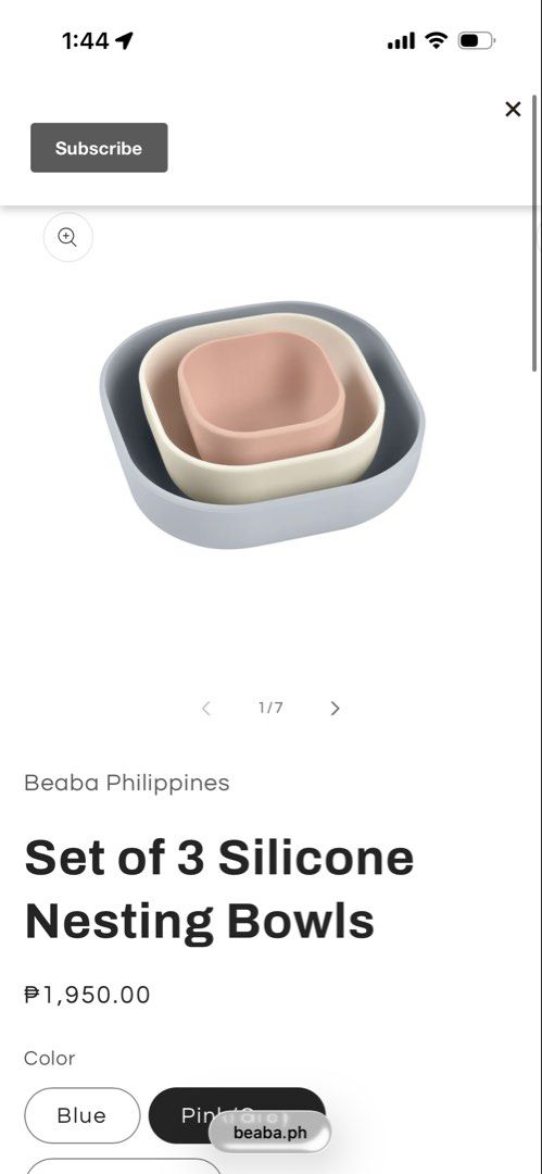 Beaba Set of 3 Silicone Nesting Bowls (Category: Weaning & Toddler Feeding) located in Makati City. Submitted by pen.2071 (Listing ID 1430645719, Image 2). Description: Retails 1950.