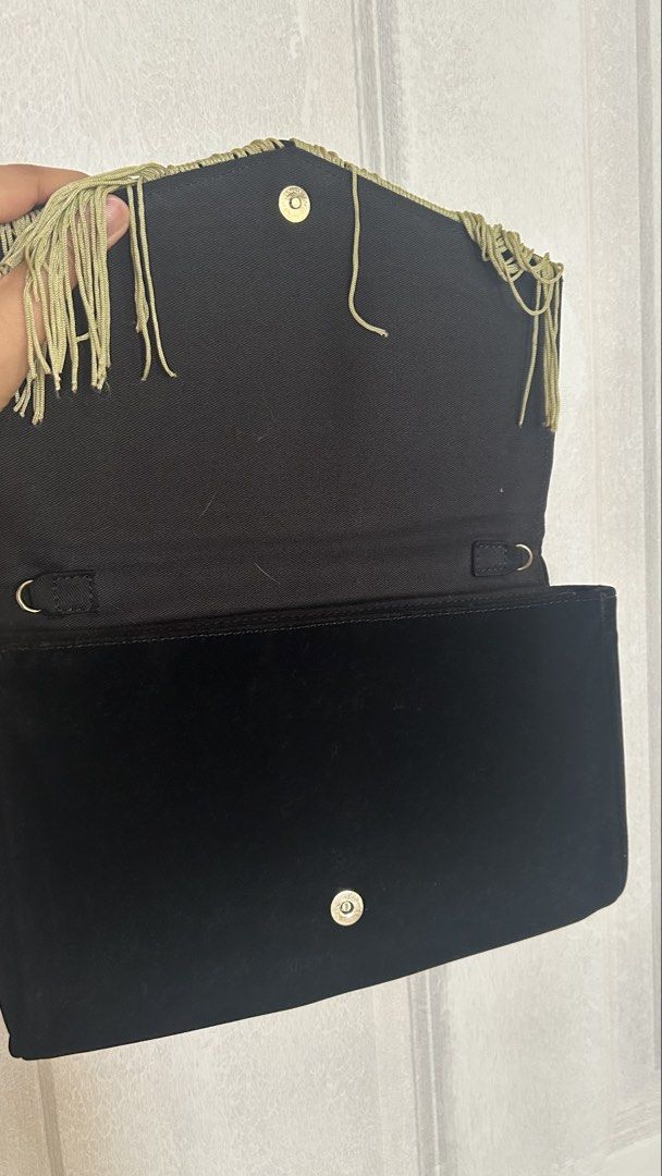 Black Embroidered Clutch with Fringe (Category: Clutches) located in Paranaque City. Submitted by comecams (Listing ID 1430674672, Image 2). Description: - clutch bag perfect for formal night events or party .