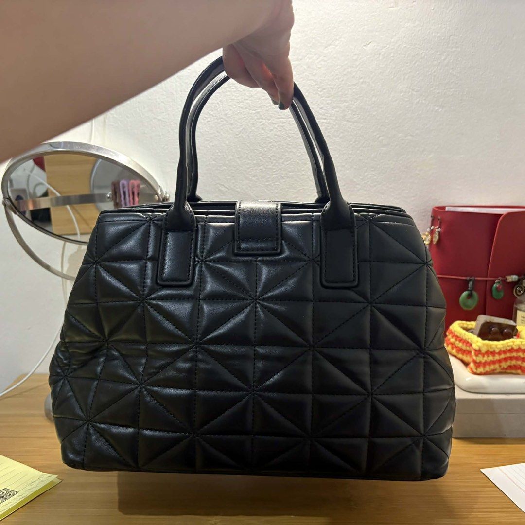 Call It Spring | Quinny Black Leather Tote Bag (Category: Tote Bags) located in Manila. Submitted by thrifts_by_ae (Listing ID 1430719980, Image 3). Description: selling pre-loved items for extra income as a student! :)❤️🎓 Call it Spring Quinny Women's Black Leather Tote 📝Details: - Comes with Bag Strap - With Original Paper Bag Price: PHP 600 + SF RFS: Hindi nagagamit.