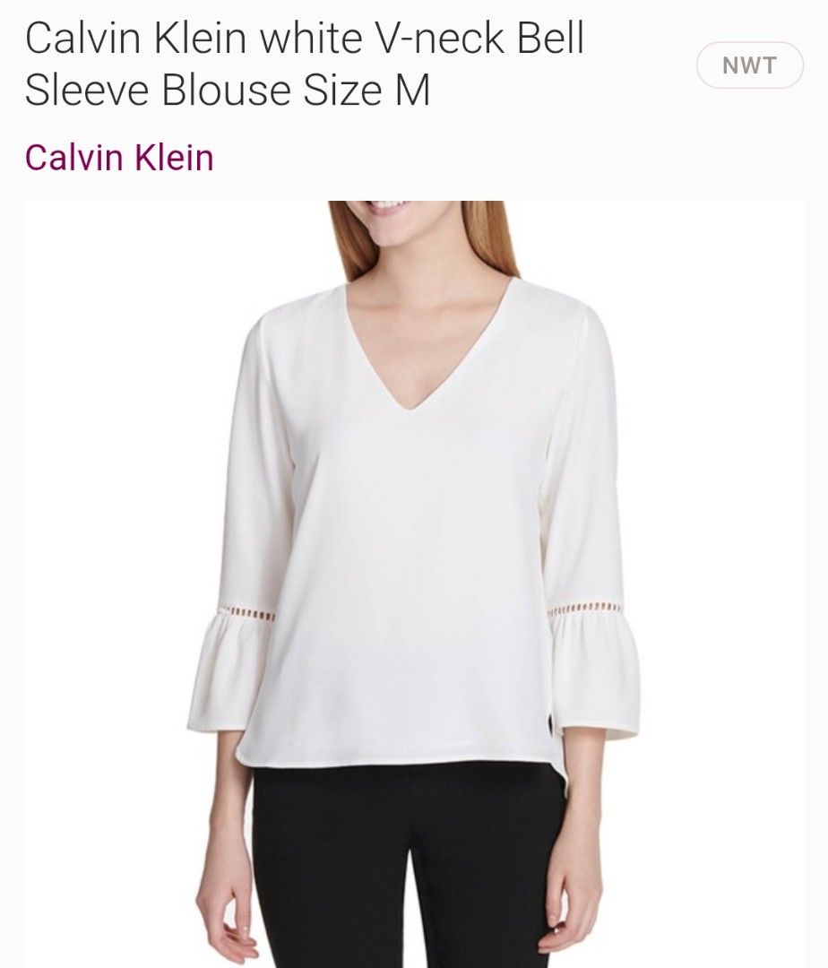 Calvin Klein Vneck Bell Sleeves Top (Category: Blouses) located in Quezon City. Submitted by chph1st (Listing ID 1430748032, Image 1). Description: .