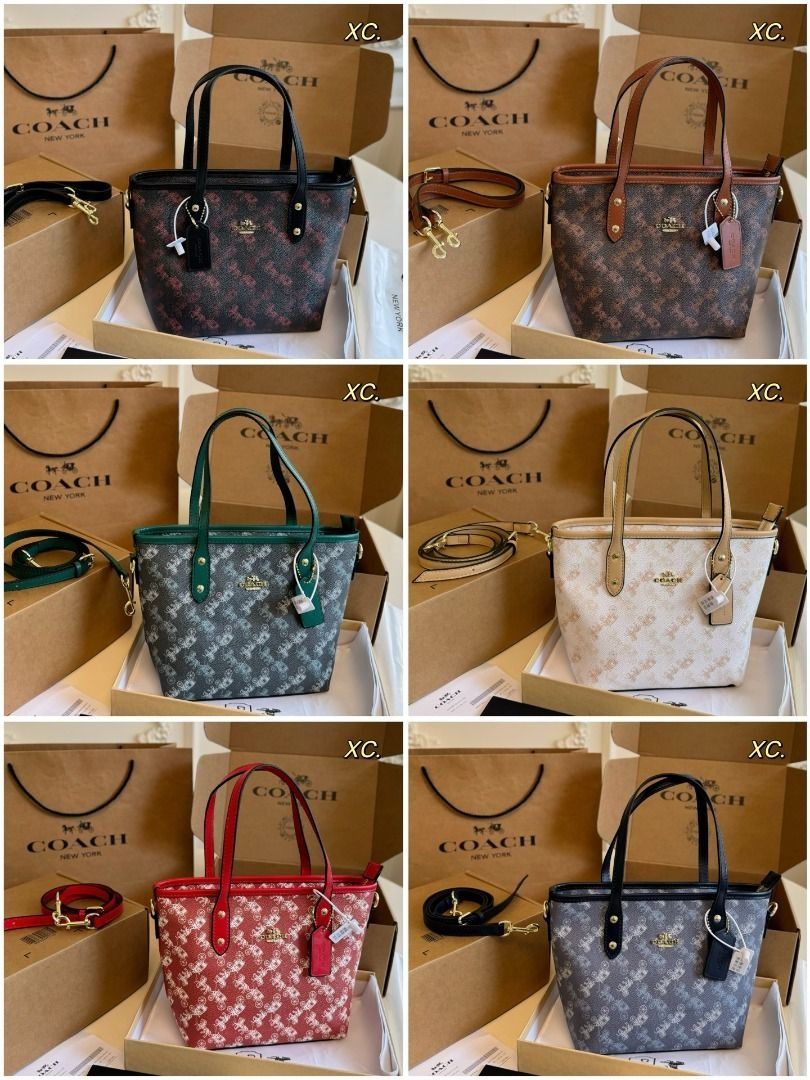 Coach Mini Tote Bag with Horse and Carriage Print, Women's Fashion ...