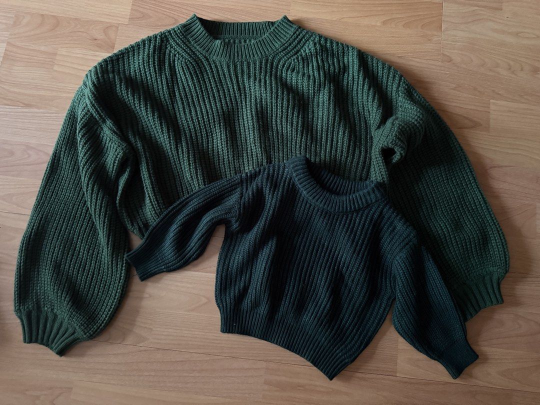 Cozy Pixies Green Sweater Set (Category: Babies & Kids Fashion) located in Cainta. Submitted by clarencegiven15 (Listing ID 1430704204, Image 1). Description: mom and baby green sweater shein size small cozy pixies 8-12mos.