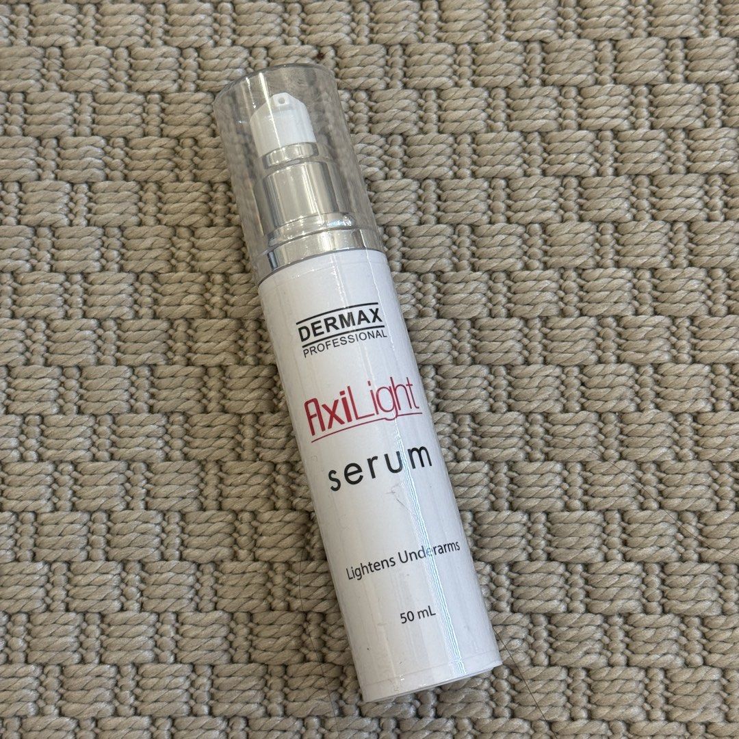 Dermax Professional AxiLight Serum (Category: Face Care) located in Paranaque City. Submitted by _hey.joie (Listing ID 1430661033, Image 1). Description: - Dermax Professional AxiLight Serum - 50 mL bottle - Designed to lighten underarms Bought this at Skinstation. 𓏳 Location : Paranaque 𓏳 MOD: Express / Standard / Meet-Up (Depending on Sched) 𓏳 MOP: Unionbank / GCash only [ MOD: Express ] 𓏳 Buyers are responsible for booking the courier 𓏳 P