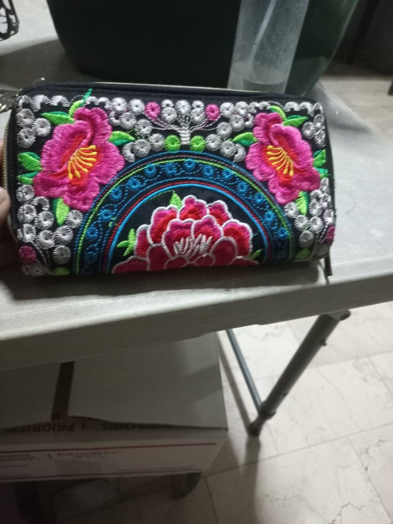 Embroidered Floral Wallet (Category: Wallets & Card holders) located in Quezon City. Submitted by msdcshop (Listing ID 1430607547, Image 1). Description: Embroidered wallet from India no brand (just a gift).