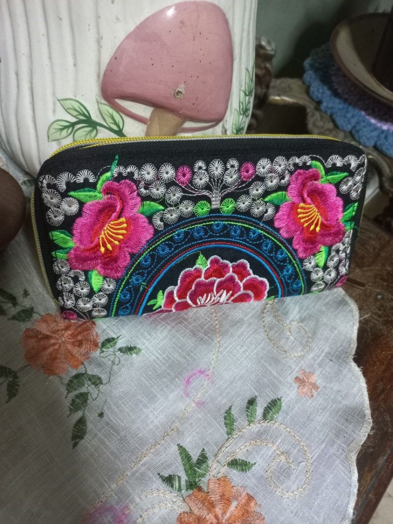 Embroidered Floral Wallet (Category: Wallets & Card holders) located in Quezon City. Submitted by msdcshop (Listing ID 1430607547, Image 3). Description: Embroidered wallet from India no brand (just a gift).
