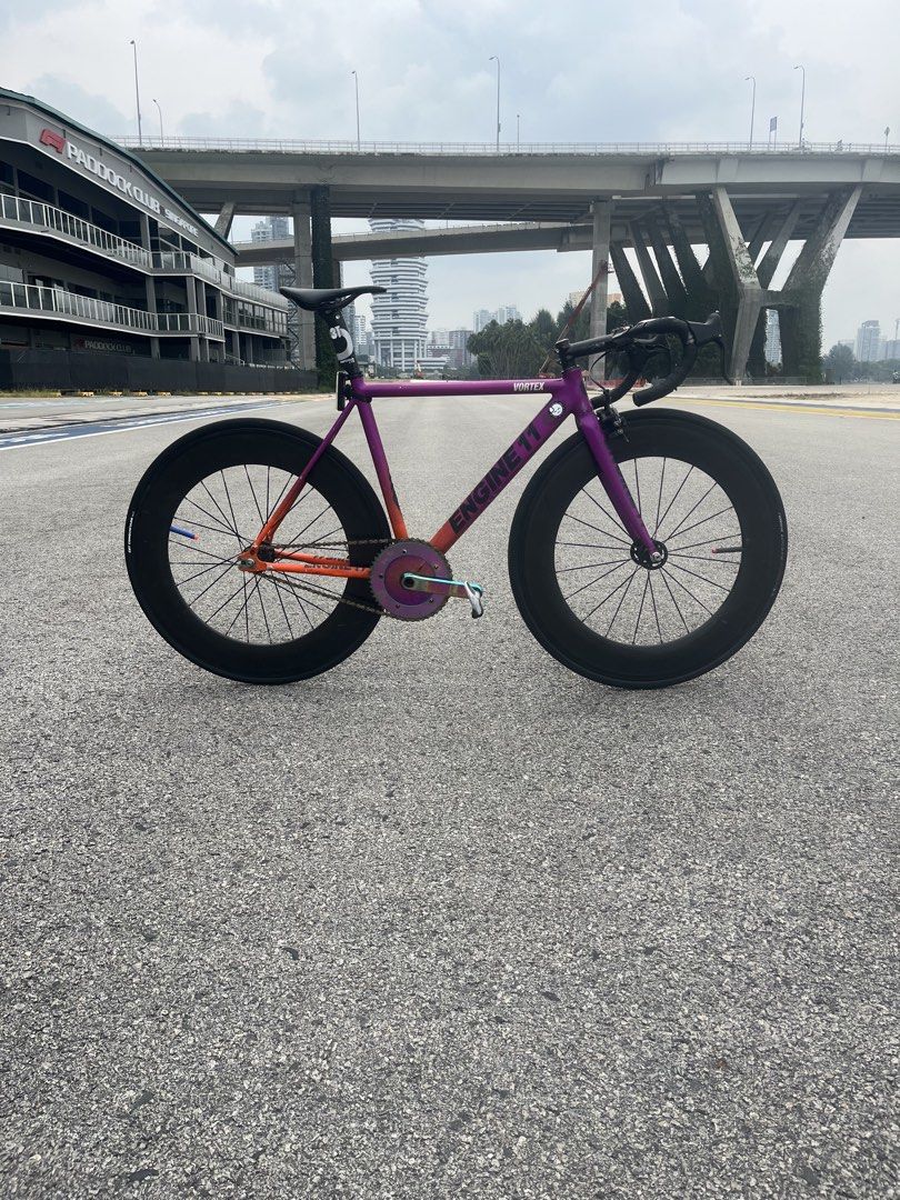 engine 11 vortex (Category: Bicycles) located in Singapore. Submitted by jhyb4 (Listing ID 1430749181, Image 3). Description: wtt wts kratozen cs carbon lace to nova enve riser or drops with hoods(u can choose) 3t sp or weapon sp carbon saddle shimano bb 3t stem (any question js ask no bs offers).