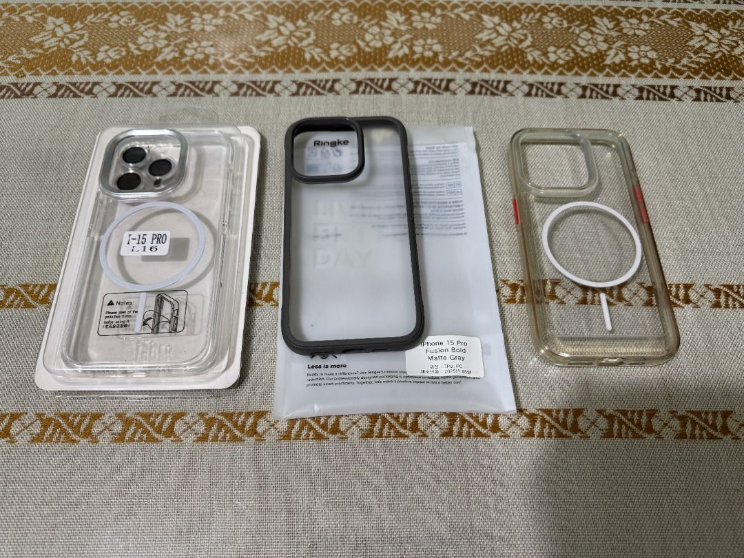 For Sale: Iphone 15 Pro (NOT MAX) Cases (Category: Cases & Sleeves) located in Magalang. Submitted by lloydbarreras (Listing ID 1430737077, Image 1). Description: For Sale: Iphone 15 Pro (NOT MAX) Cases SOLD AS BUNDLE ONLY ✔ Ringke Fusion Bold Matte Gray ✔ 2 Clear Case ✔ Ringke paracord lanyard ✔ Still in good condition Location: Magalang, Pampanga Reason for selling: Spare case 💰 Fixed Price 🚚 Meetup Nearby ONLY also available for shipping thr