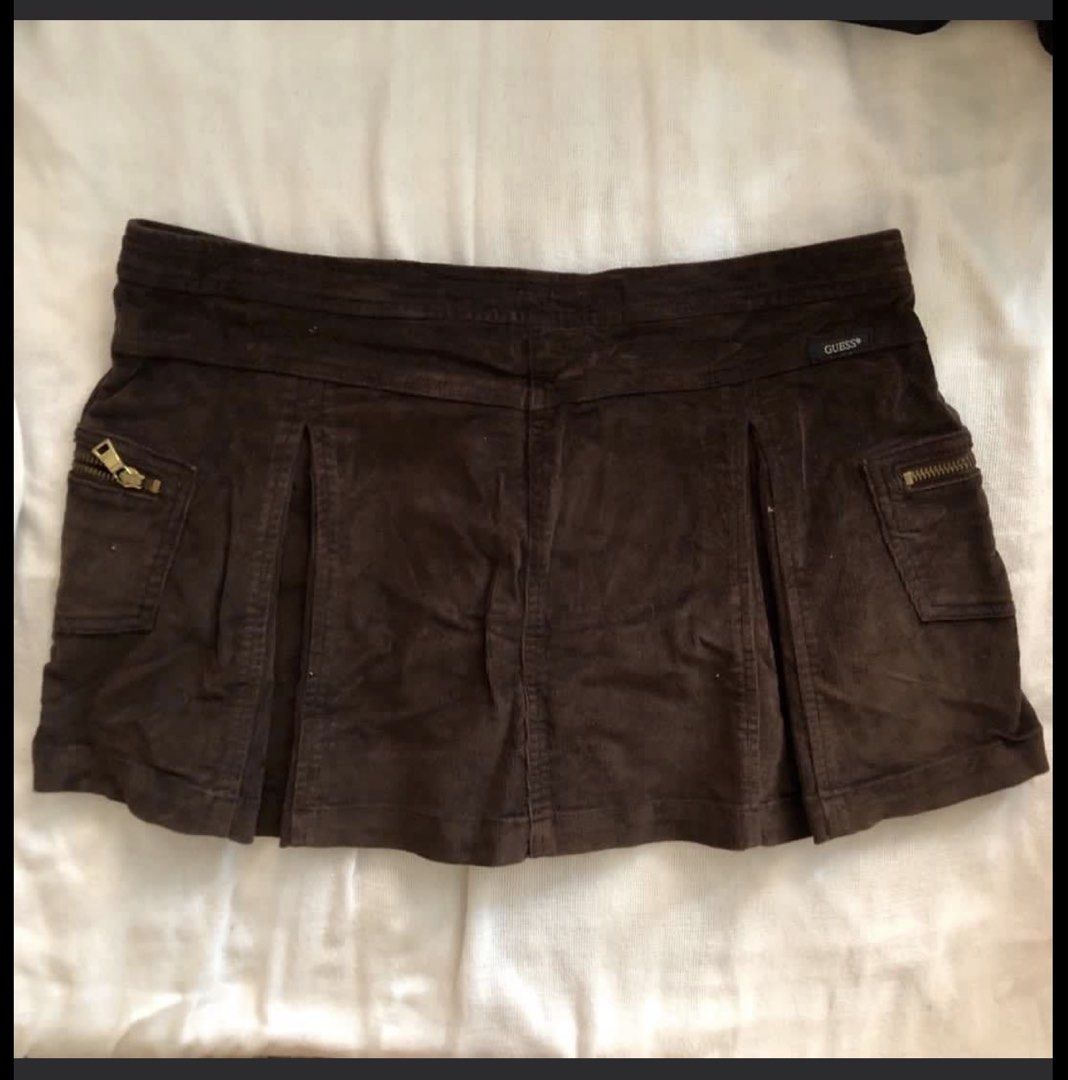 Guess Brown Corduroy Mini Skirt (Category: Skirts) located in Caloocan City. Submitted by veryred (Listing ID 1430636582, Image 2). Description: Guess mini skirt size when laid flat is 17 inches. Excellent like new condition RFS: I am size S so it does not fits me You can text me at 09175929355 Shipping at your cost Pick up at baliwag transit 2nd avenue , Caloocan city.