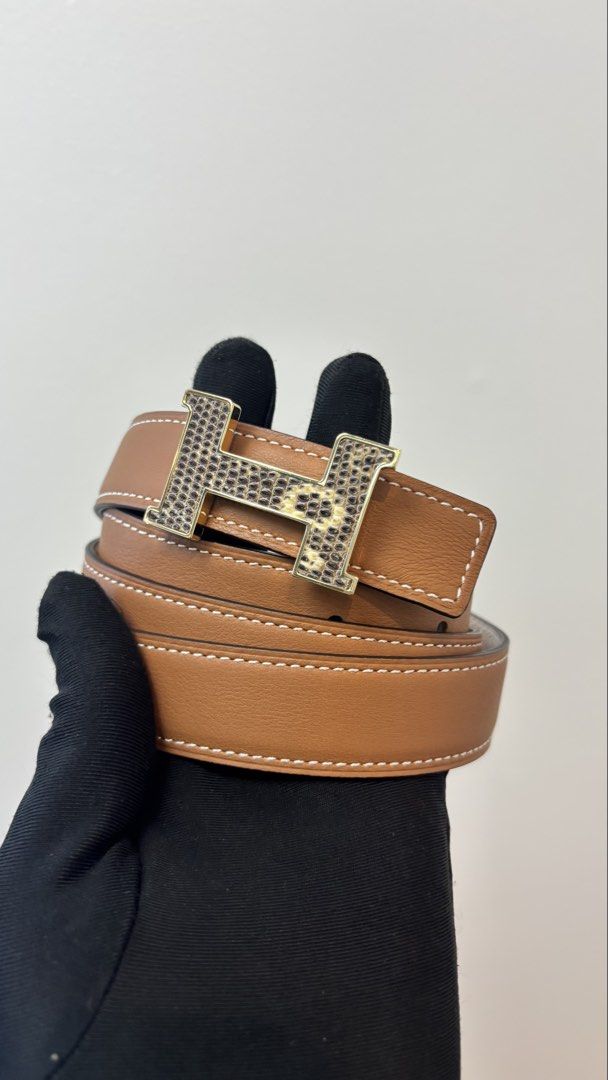 Hermes Gold/Blanc Mini constance Lizard buckle belt (Category: Luxury Accessories) located in Taguig. Submitted by shoppersluxe2394 (Listing ID 1430627724, Image 2). Description: .