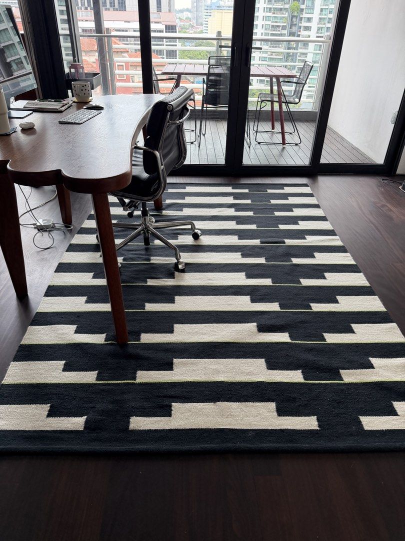 IKEA Stockholm Black/White Rug, Furniture & Home Living, Home Decor ...