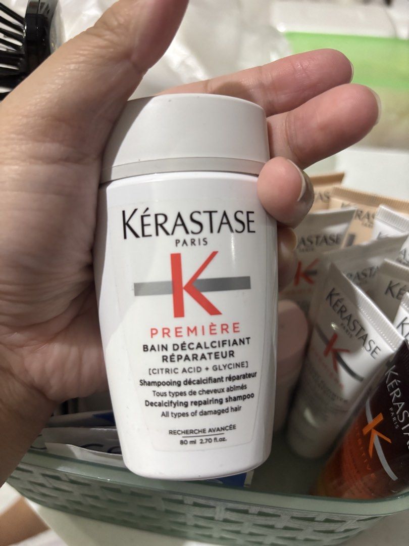 Kerastase minis (Category: Hair) located in Quezon City. Submitted by violetandstuff (Listing ID 1430769435, Image 2). Description: Contioner / Shampoo 30ml - 300 each Shampoo 80ml - 500 each Hair oil 15 ml - 250 Hair oil sachets - 80 each.
