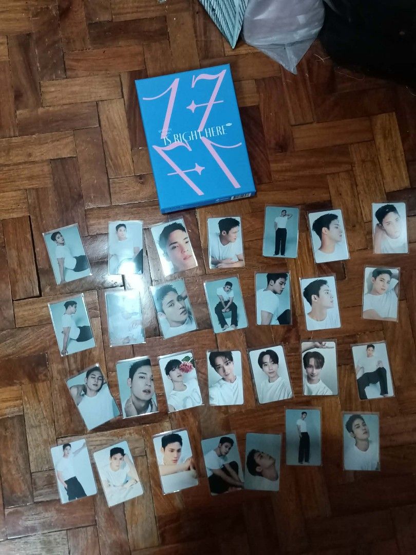 Seventeen Album and Photocards (Category: K-Wave Merchandise) located in Manila. Submitted by keicastel (Listing ID 1430710629, Image 1). Description: Unsealed, complete inclusions. Can negotiate if multiple. Unused, stored away immediately after buying. Seventeen Albums and Holographic PC Set - 500 each Location: Quezon City MOD: Lalamove / Grab / JNT (every Saturdays) MOP: GCash.