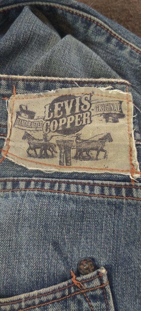 Levi's Copper Jeans W34 L32 (Category: Jeans) located in Bago City. Submitted by louielinco (Listing ID 1430795244, Image 3). Description: Any Takers📢 Want To Sell📢 📌 LEVIS COPPER Edition Denim Jeans Asymmetrical Hand Sewn Seams Copper Rivets👖 👉🏽 Authentic/Legit 💯 👉🏾Color May Vary Due To Lighting 💡 👉🏾Condition: Good Condition ✅ 👉🏾Color Rate:9/10 ✅ 👉🏽 Price 1500 Free Shipping 🛫 👉🏾Size Details: Actual Dimes By Tape Measure •Waist