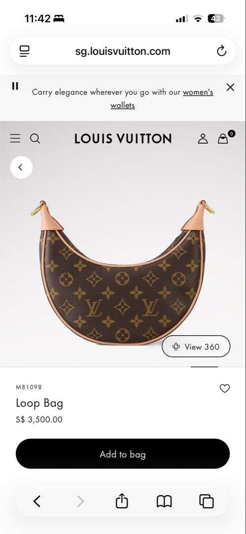 LV Loop Bag (Category: Bags & Wallets) located in Singapore. Submitted by comebuynow (Listing ID 1430763321, Image 2). Description: .