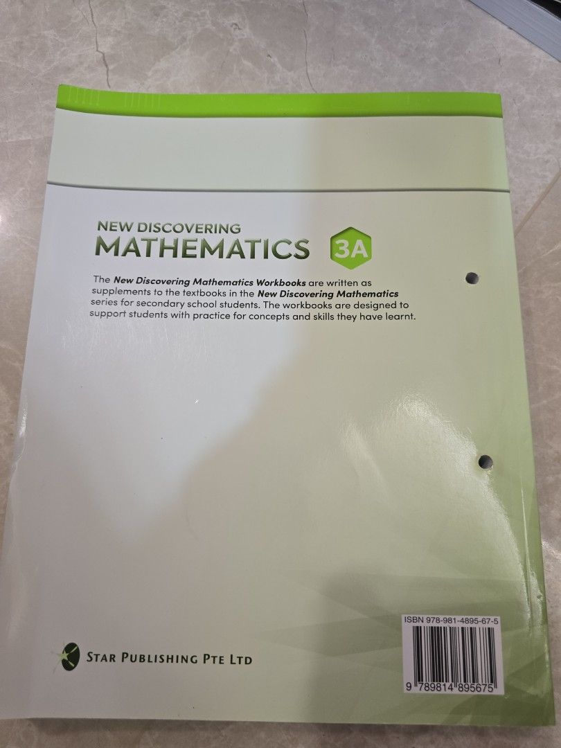 New Discovering Mathematics 3A Workbook (Category: Textbooks) located in Singapore. Submitted by d7pan (Listing ID 1430736938, Image 2). Description: New Discovering Mathematics 3A workbook. The workbook is designed to support secondary school students with practice for concepts and skills they have learnt. Perfect for students looking for extra practice!.
