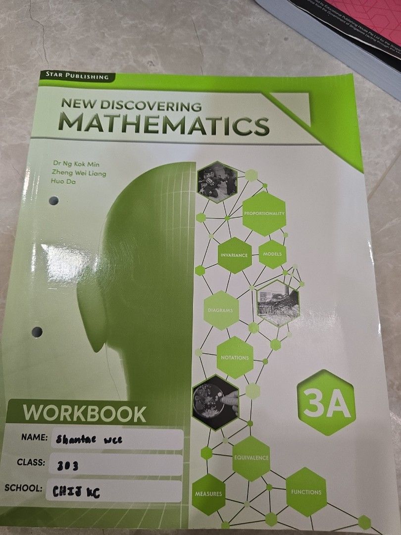 New Discovering Mathematics 3A Workbook (Category: Textbooks) located in Singapore. Submitted by d7pan (Listing ID 1430736938, Image 1). Description: New Discovering Mathematics 3A workbook. The workbook is designed to support secondary school students with practice for concepts and skills they have learnt. Perfect for students looking for extra practice!.