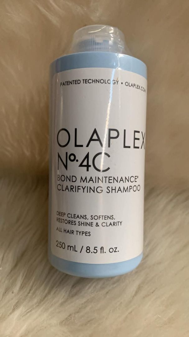Olaplex No.4C Bond Maintenance Clarifying Shampoo 250ml (Category: Hair) located in Makati City. Submitted by kozmetics (Listing ID 1430674121, Image 1). Description: Olaplex No.4C Bond Maintenance Clarifying Shampoo. Deep cleans, softens, and restores shine and clarity for all hair types. The bottle contains 250ml / 8.5 fl. oz. of product. It features patented technology..
