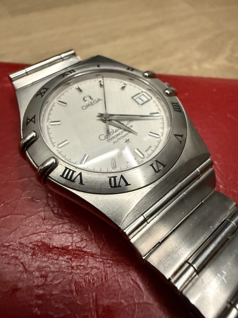 Omega Constellation Chronometer Automatic 35.5mm steel on steel Watch (Category: Watches) located in Singapore. Submitted by lifesliketat (Listing ID 1430759122, Image 1). Description: Preloved condition. 8.5/10 Comes with box and extra 1 link. Have just resized the bracelet to fit my 7.5" wrist Self collect at my convenience only. Technical Specification: Reference : 1502.30.00 Case diameter : 35.5 mm Case : Steel Dial colour : Silver Crystal : 