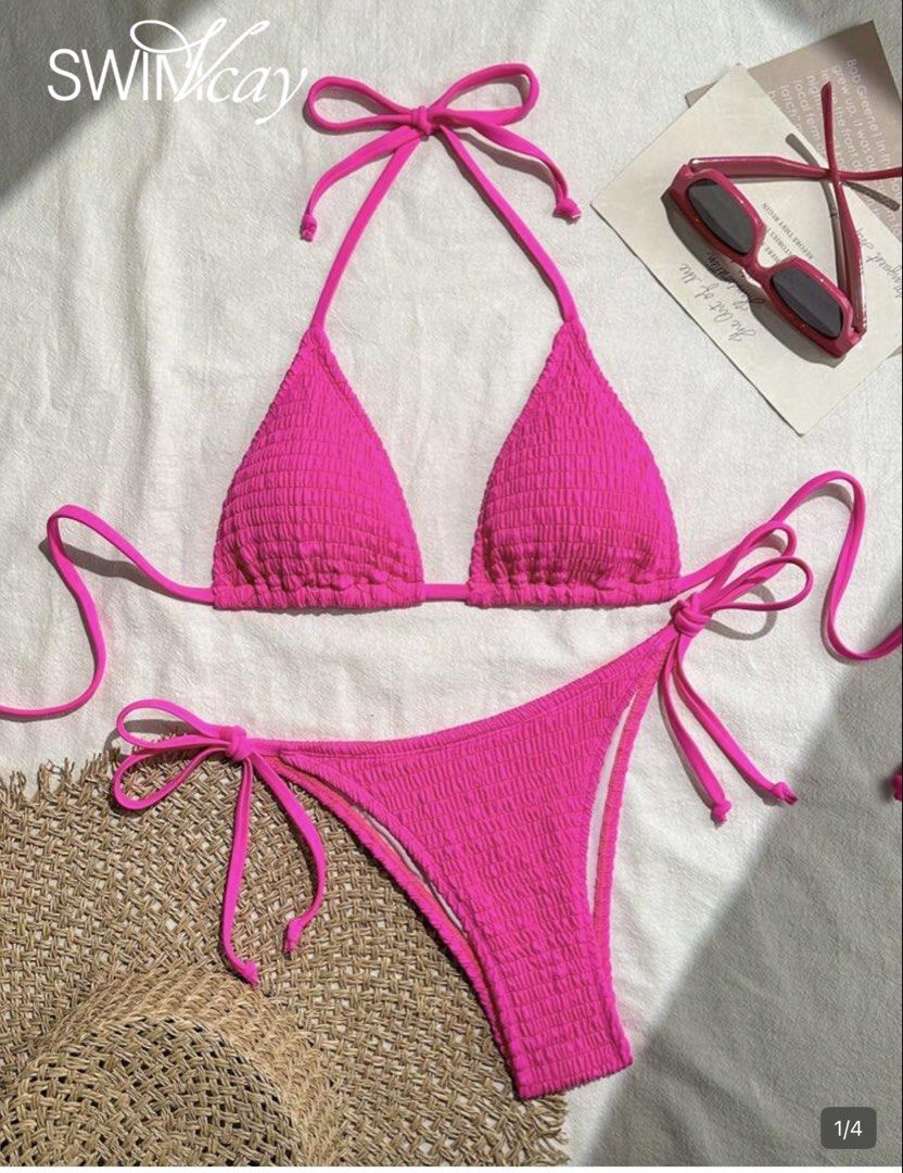Pink Textured Bikini Set (Category: Bikinis & Swimsuits) located in Paranaque City. Submitted by declutterr__ (Listing ID 1430602683, Image 1). Description: .