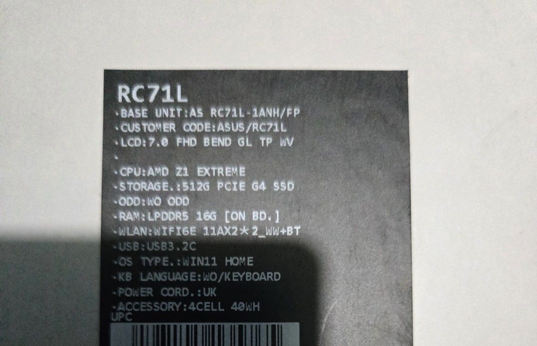 ROG ASUS ALLY 2023 MODEL420581651094579201