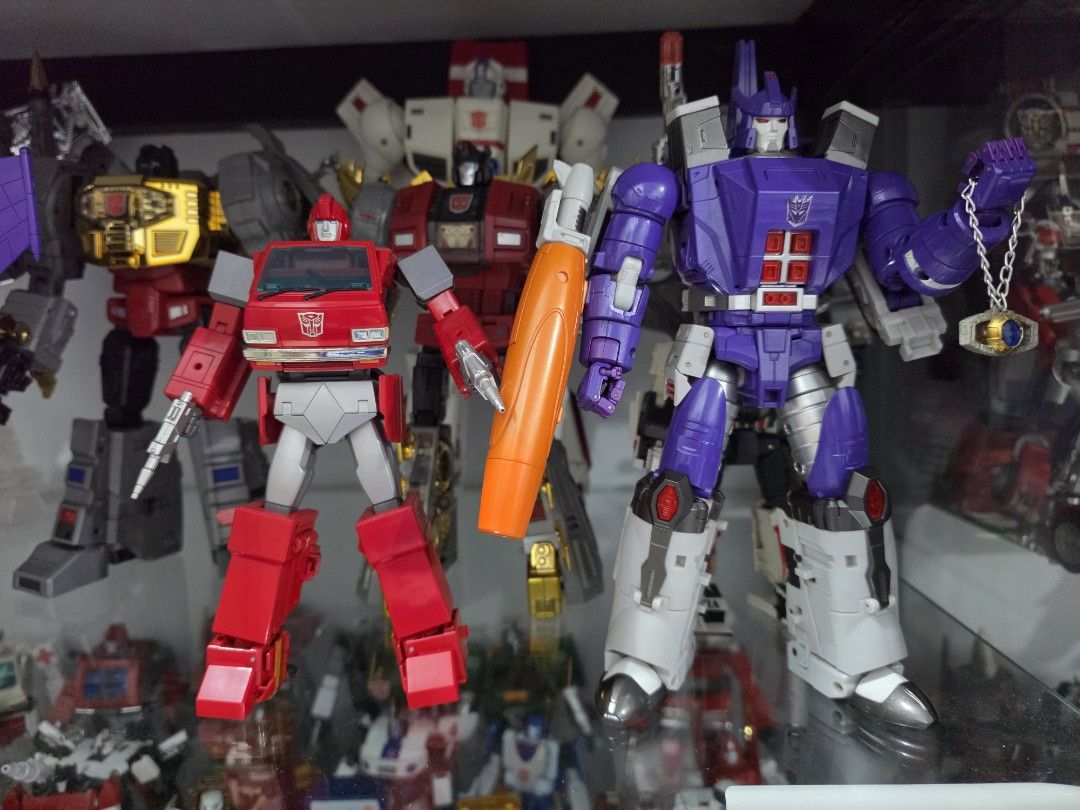 Transformers Galvatron, Blitzwing & Ironhide (Category: Action & Battle Toys) located in Taguig. Submitted by solefinds (Listing ID 1430711456, Image 1). Description: FS FT Sovereign v1 (Galvatron) - 8,000 Startoys Blitzwing - 5,800 Takara MP Ironhide w/ Coin - 3,800 Set sale - 15,500.