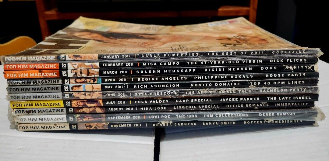 2011 FHM Magazines - Incomplete (Category: Magazines) located in Taguig. Submitted by sellout2ny (Listing ID 1430908703, Image 1). Description: 2011 FHM issues - missing October and December issues take all 10 magazines for 900 pesos.